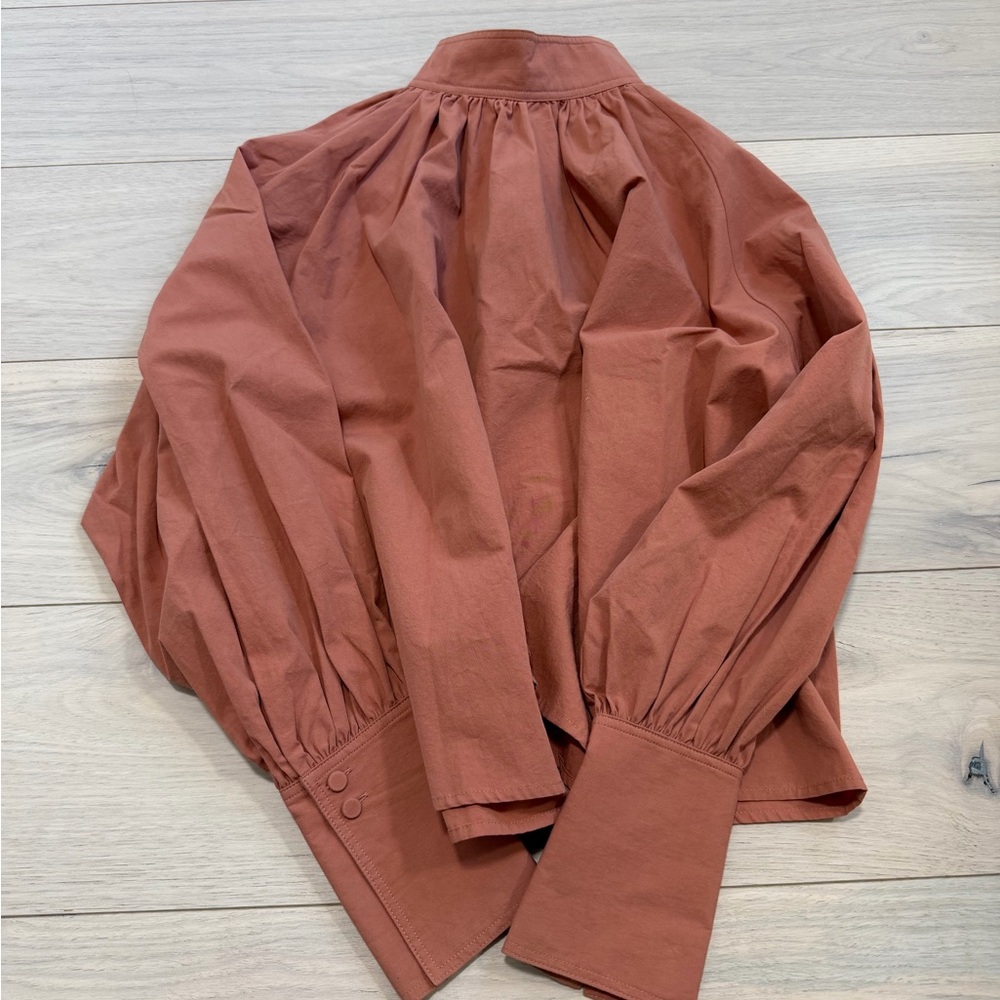Japanese Brand Rust Pink Oversized 100% Cotton Blouse